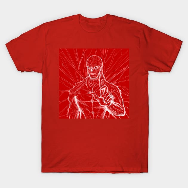 the hellfire vecna monster in dark universe in red T-Shirt by jorge_lebeau